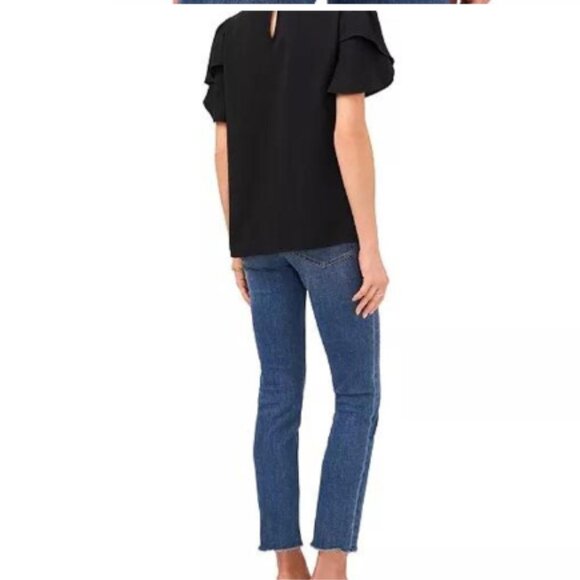 Vince Camuto |‎ Tulip-sleeve Top Black | Size Medium Women' - Picture 14 of 14